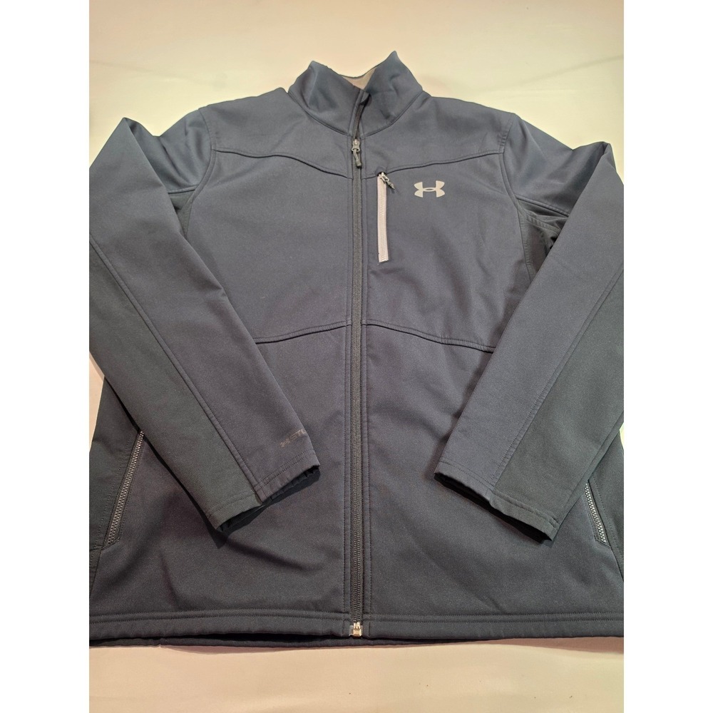 Under‎ Armour Mens ColdGear Storm Softshell Jacket Grey Full Zip Fitted Large